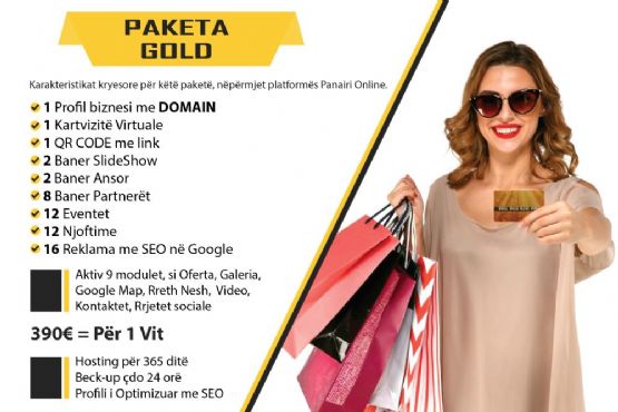 Paketa GOLD me Domain me 16 reklama Çmimi 390€, platforme per shitjet online, platforme ecommerce ne shqiperi, platforme per bizneset shqiptare, platforme online për bizneset, website me seo